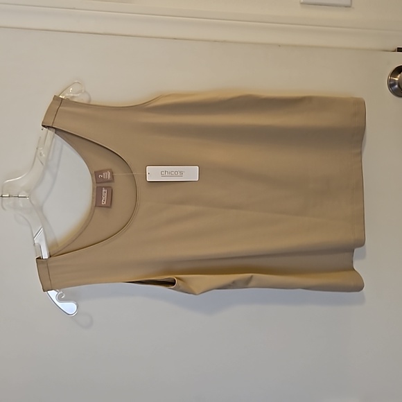 NWT Chicos Microfiber Tank Tan Size 2 = 12/14 Large - Picture 5 of 7
